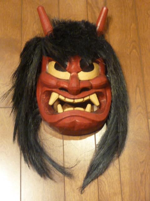 Amazon.co.jp: なまはげ面 生はげ面 石川泰行作 木彫 赤鬼 レトロ